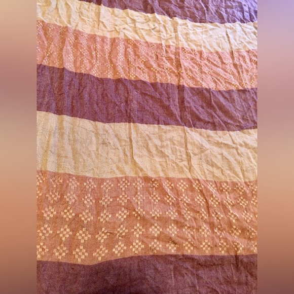 Free People Orange Patterned Lattice Fringe Scarf - Picture 7 of 7